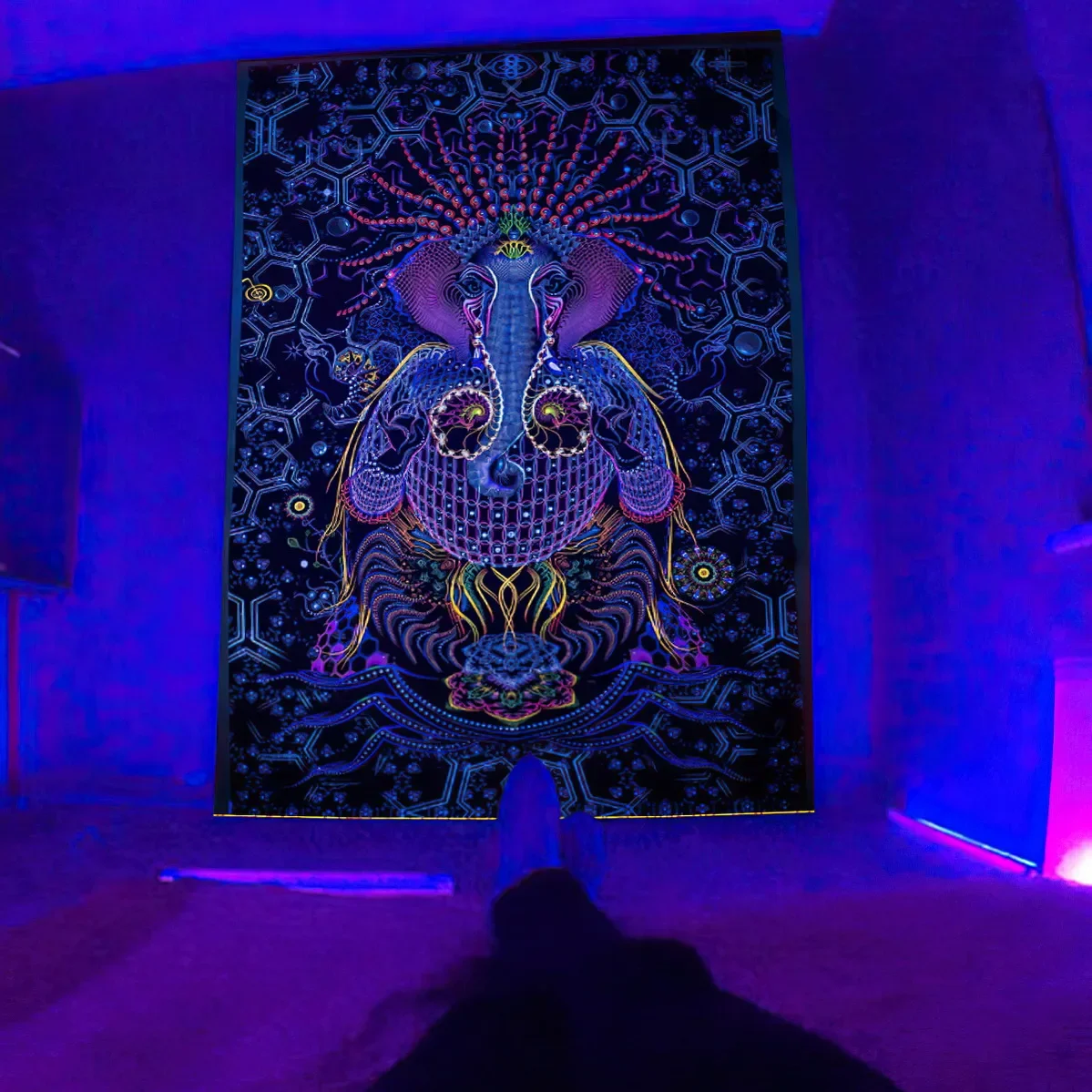 

Флуоресцентный психоделический гриб гобелен