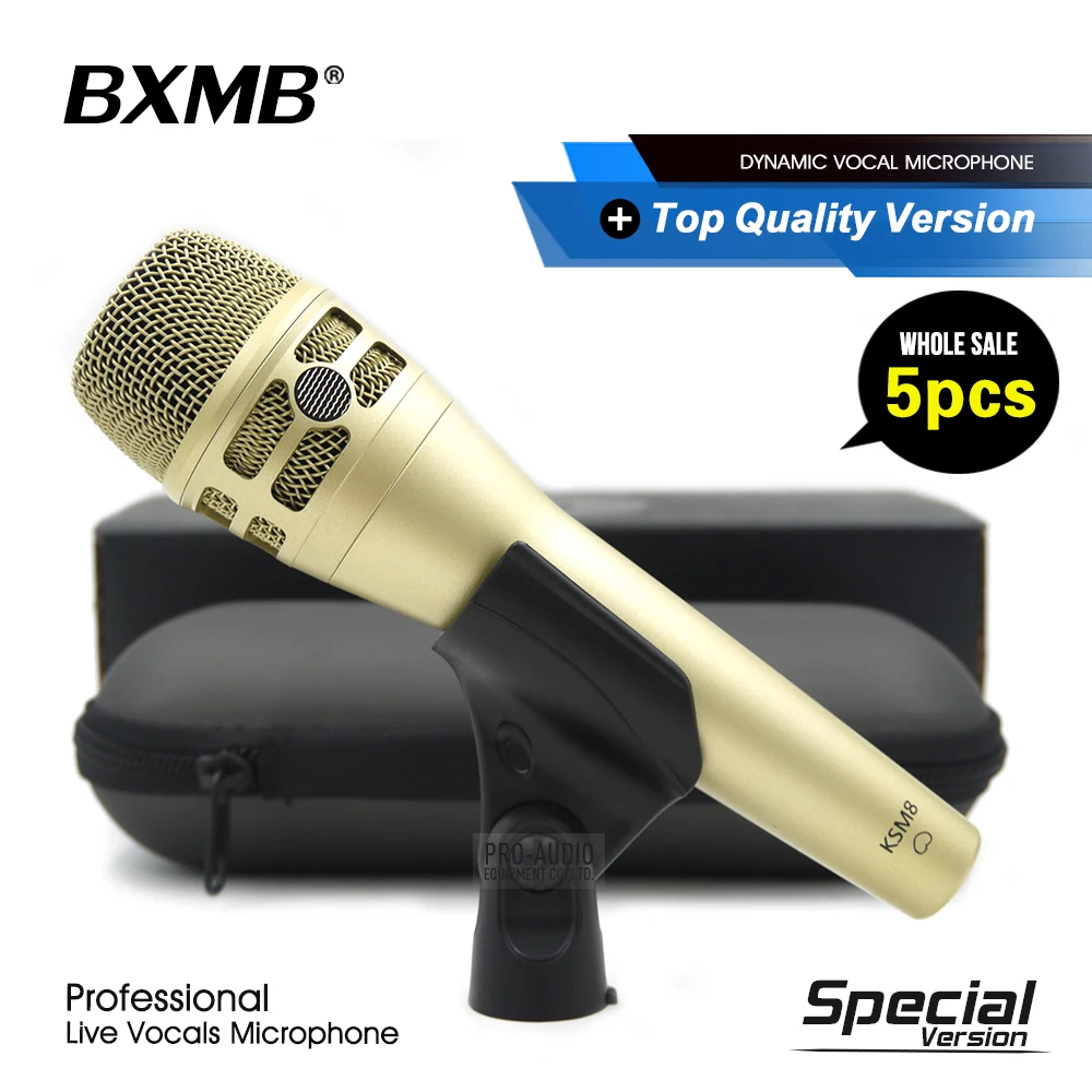 

5pcs Top Quality Special Edition KSM8 Super-cardioid Professional Wired Microphone KSM8/C Mic For Stage Live Vocals Karaoke