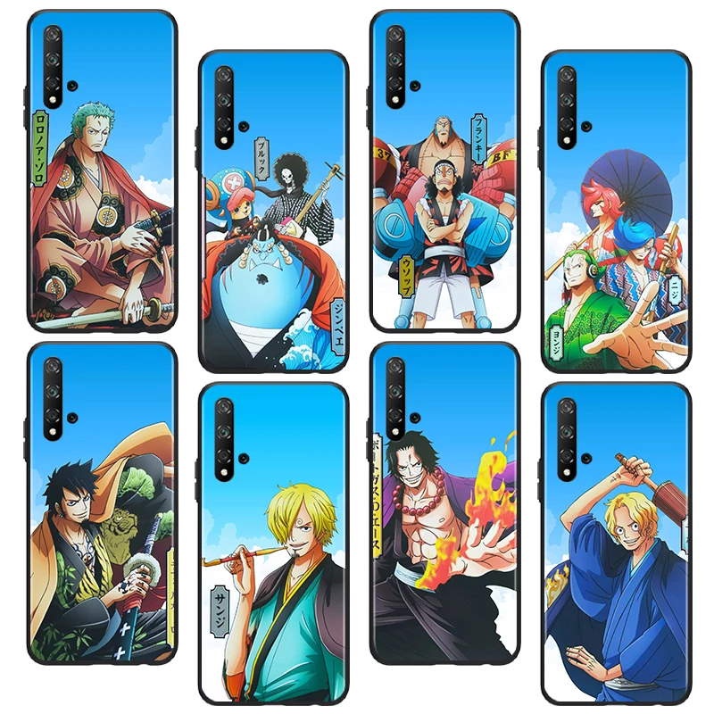 

Anime One Piece For Huawei Honor 60 50 X30 30i 20 10 10i 10X 9X 9S 9C 9 8X 8A lite Pro SE Black luxury Silicone Soft Phone Case