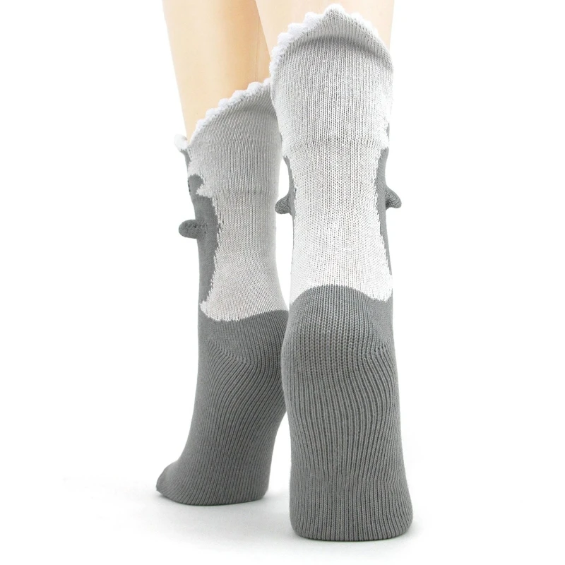 

667E носки с акулами, носки для пола, забавные носки, новинка, хлопковые носки, модные, средней длины, платье для родителей и детей