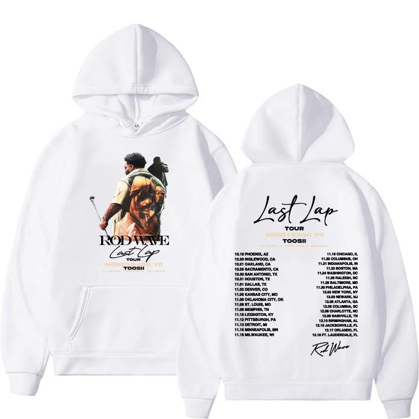Rapper Rod Wave Last Lap Tour 2024 Double Sided Printed Hooded Men Women Harajuku Hip Hop Vintage High Quality Sweatshirt Hoodie