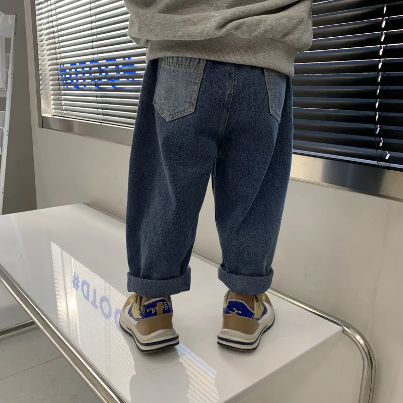 

Children's Wide Leg Jeans Baby Boys Girls Denim Pants Toddler Baggy Jeans Children's Clothing 2 To 8 Years Korean Kids Trousers