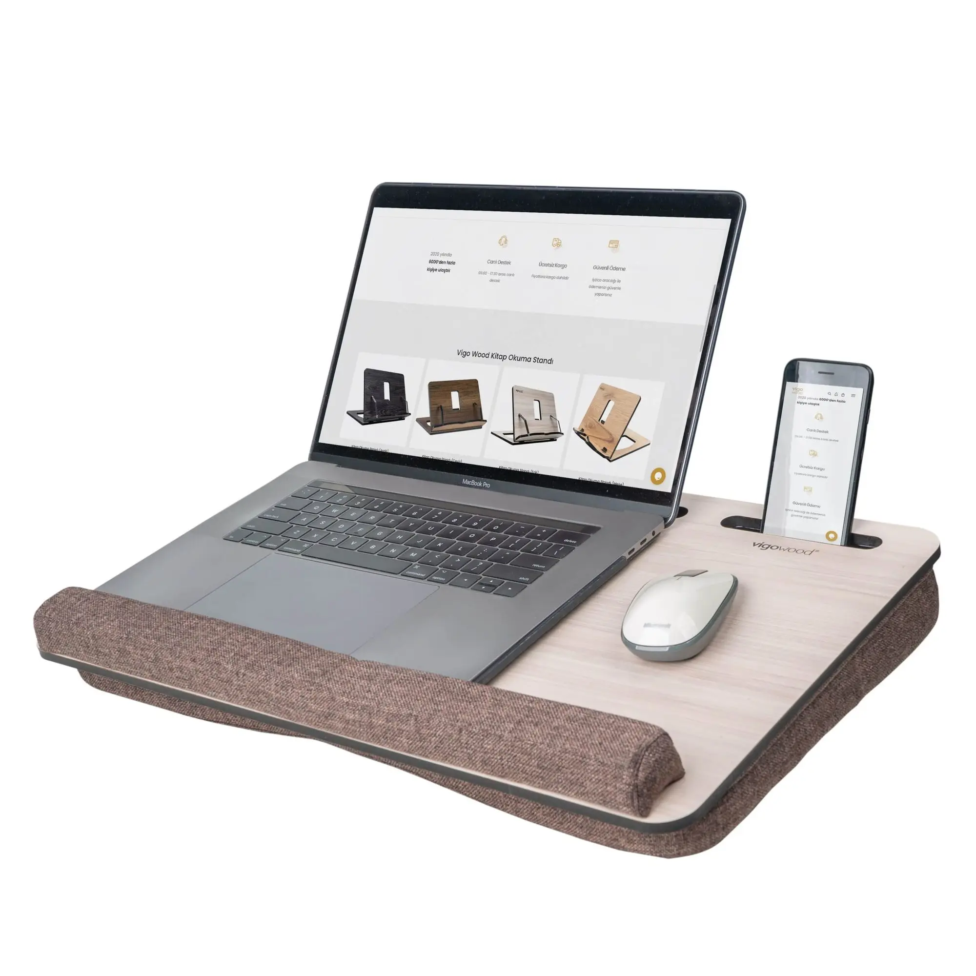 Portable Wood Ergonomic Lapdesk For Tv Bed Sofa Pc Notebook 