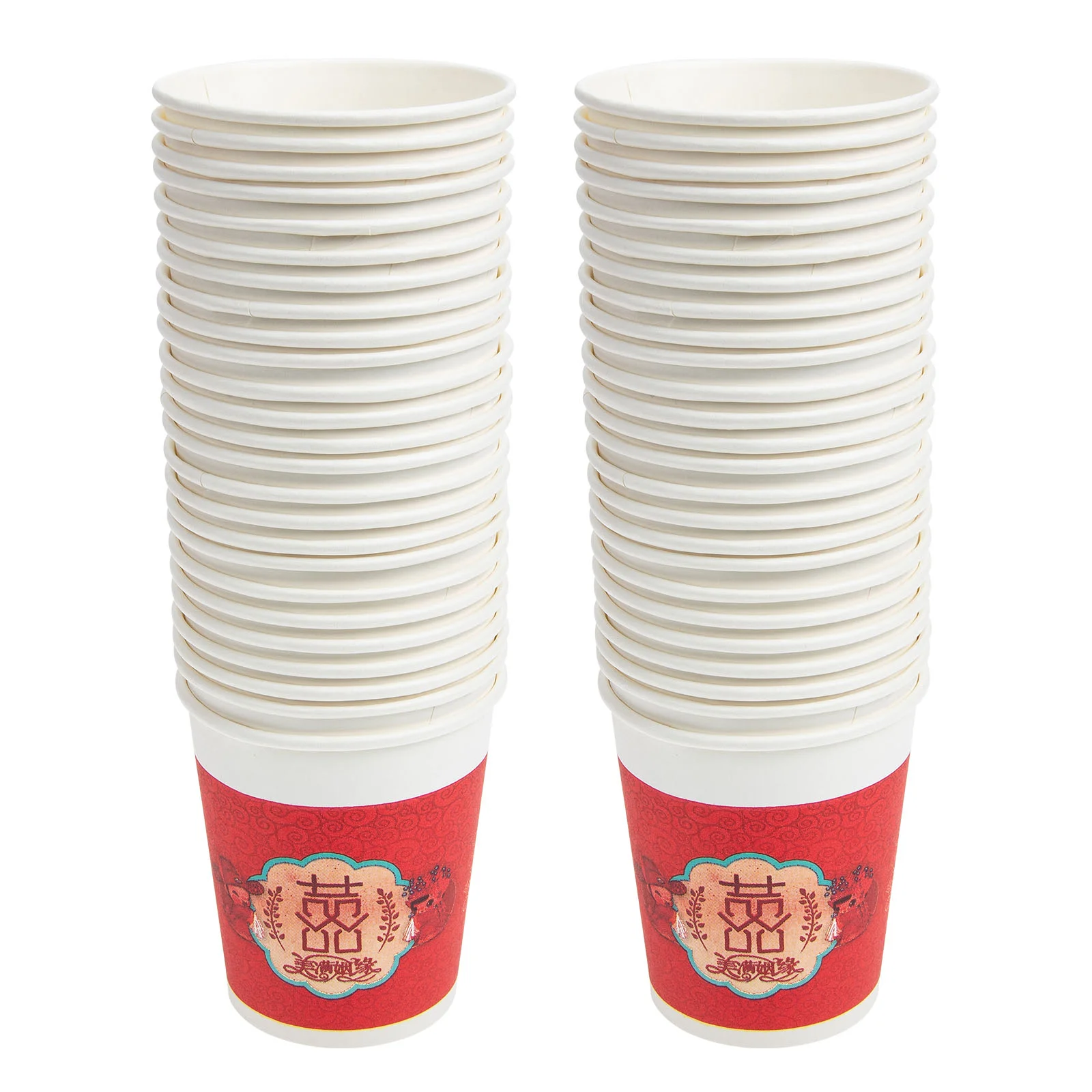 

100 шт. бумажные стаканчики в китайском стиле, свадебные банкетные бумажные стаканчики, чашки для напитков и воды