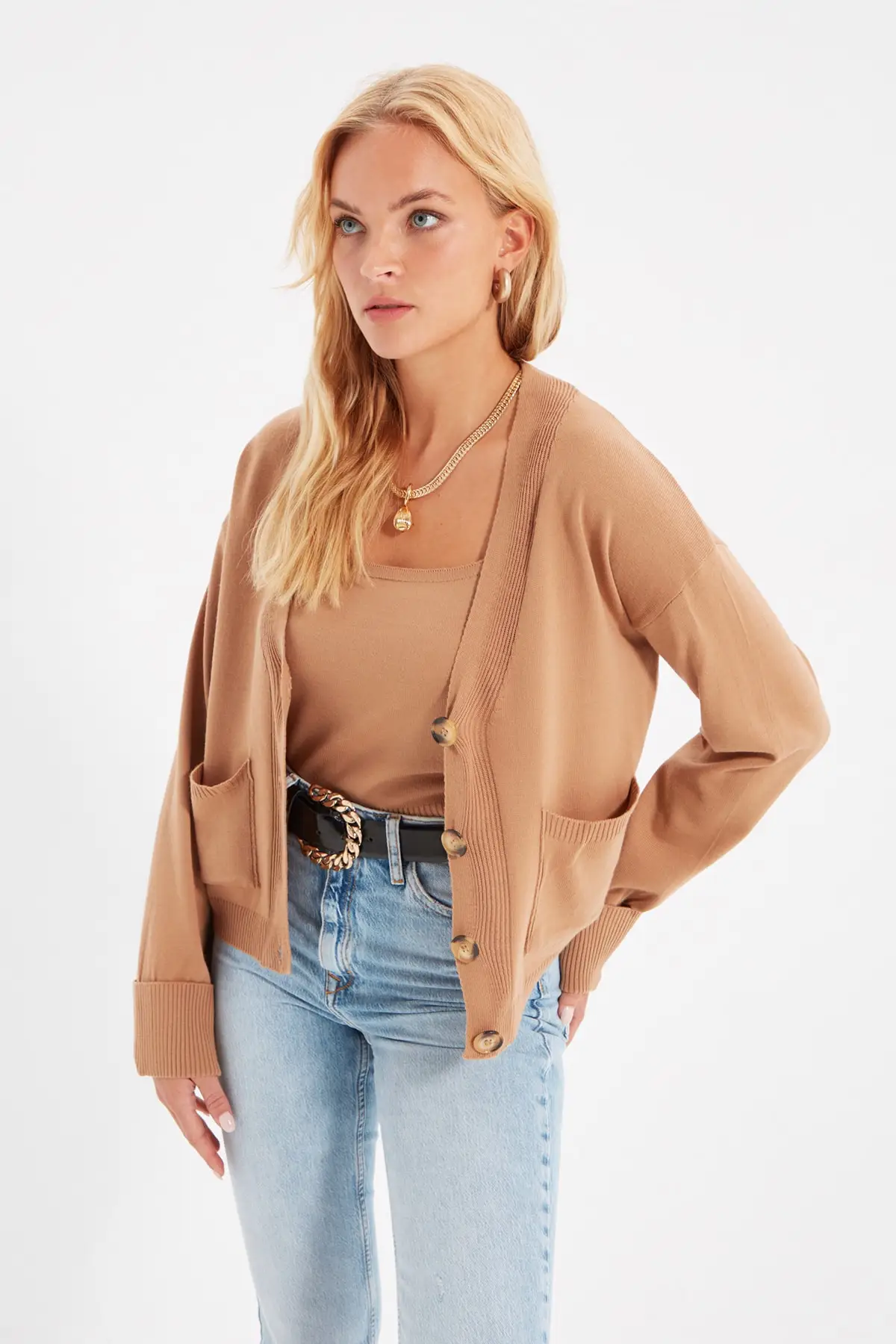 

Women's Cardigan Camel Blouse sportswear Set Casual Knitted Quality Fashion Cardigan Sweaters Loose Sweater Sweater Jumper