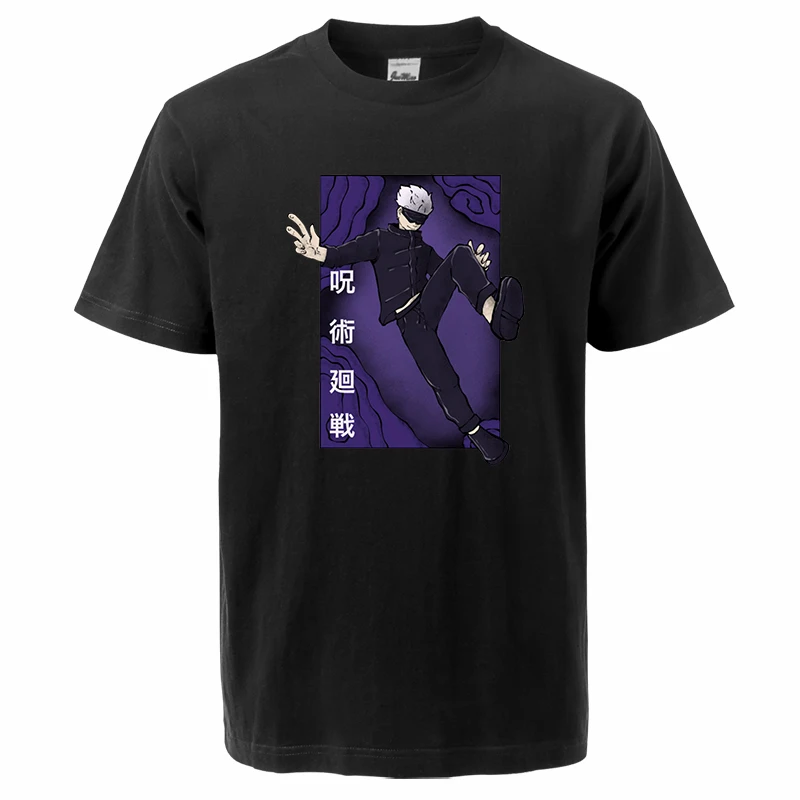 

Новое поступление 2023, мужские футболки juдзютсу кайсена, модная мужская футболка с рисунком из аниме «годзо Сатору», Классическая новая футболка с круглым вырезом