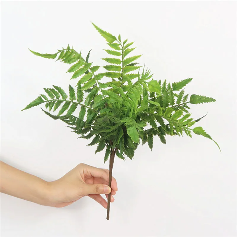 

Artificial Fern Home Decoration Bonsai Fake Plants Plastic Grass Green Leaves Wedding Party Desk Decor Room Jungle Aesthetic