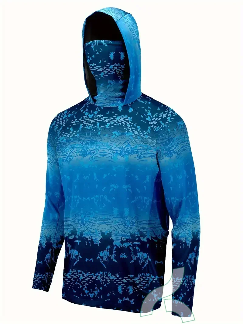 Upf 50 одежда для рыбалки Защита от солнца Толстовка маска все в одном рубашки