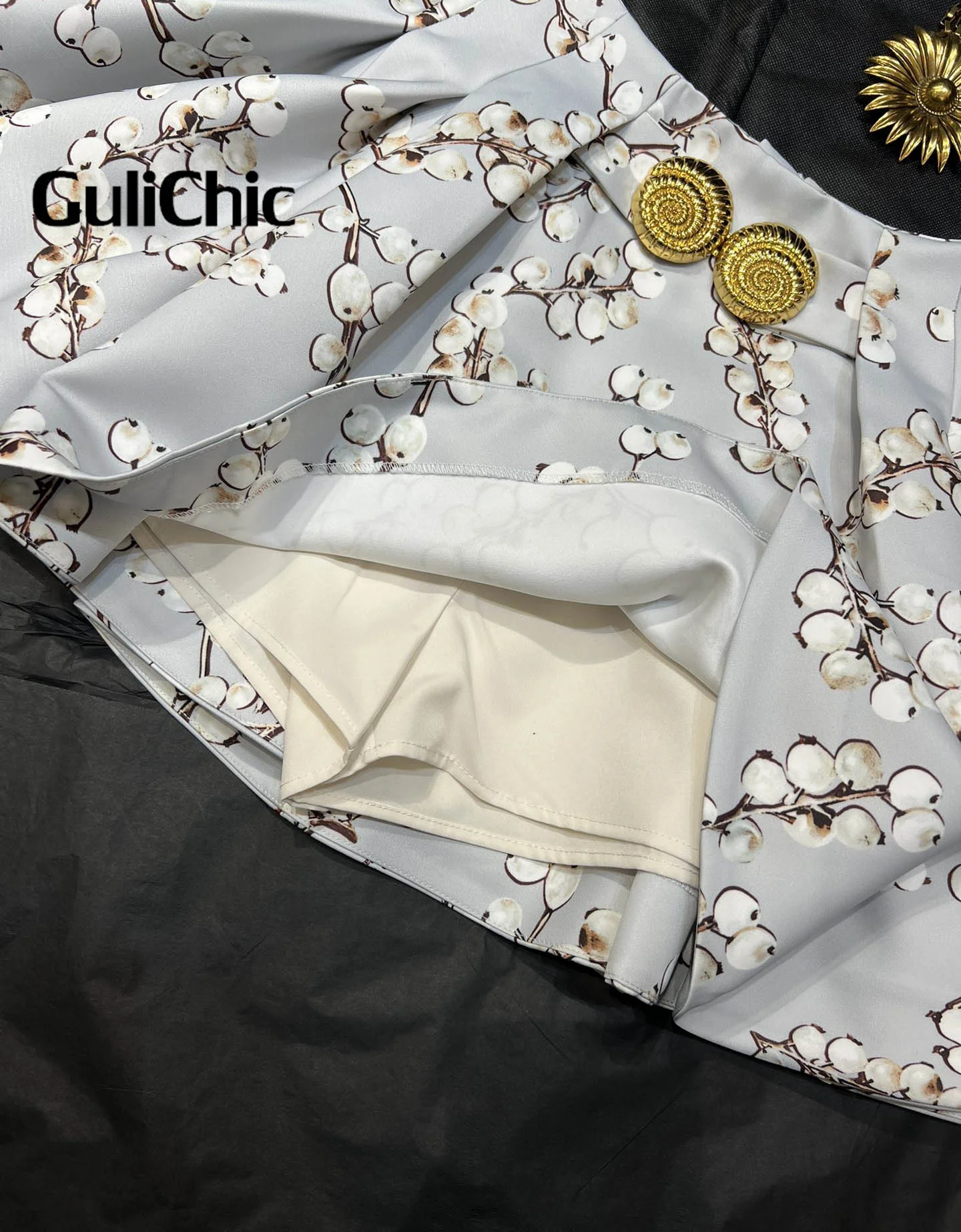 11 1 GuliChic женская элегантная темпераментная юбка с высокой талией ацетатный шелк