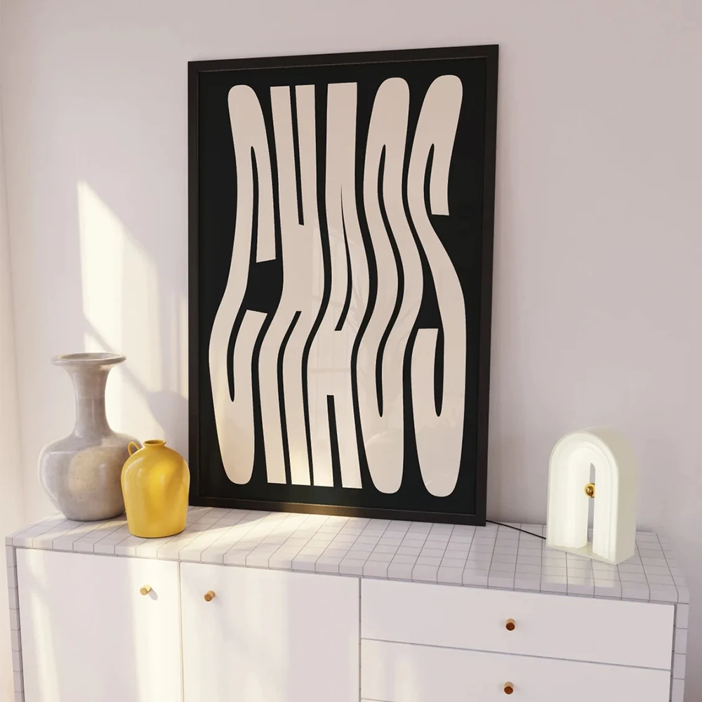 Современная крутая девушка хаос монохромная нейтральная неровная Искусство Настенная Картина на холсте постеры для гостиной домашний декор