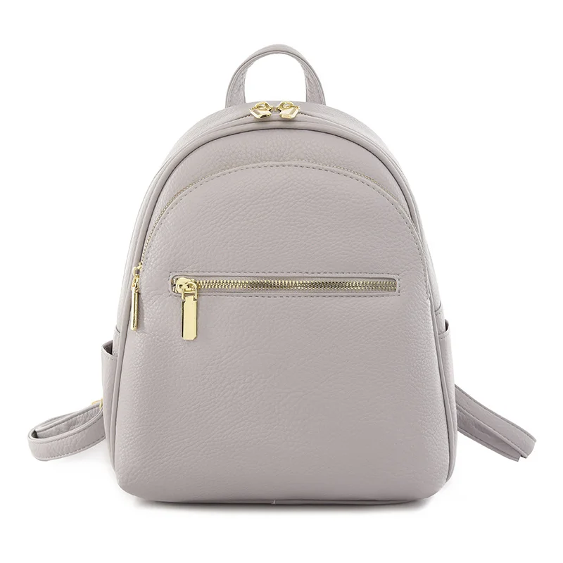

Solid Color Small Backpack NEW High Quality Leather School Bags for Girls Casual Shoulder Large Capacity Bookbag Mochilas