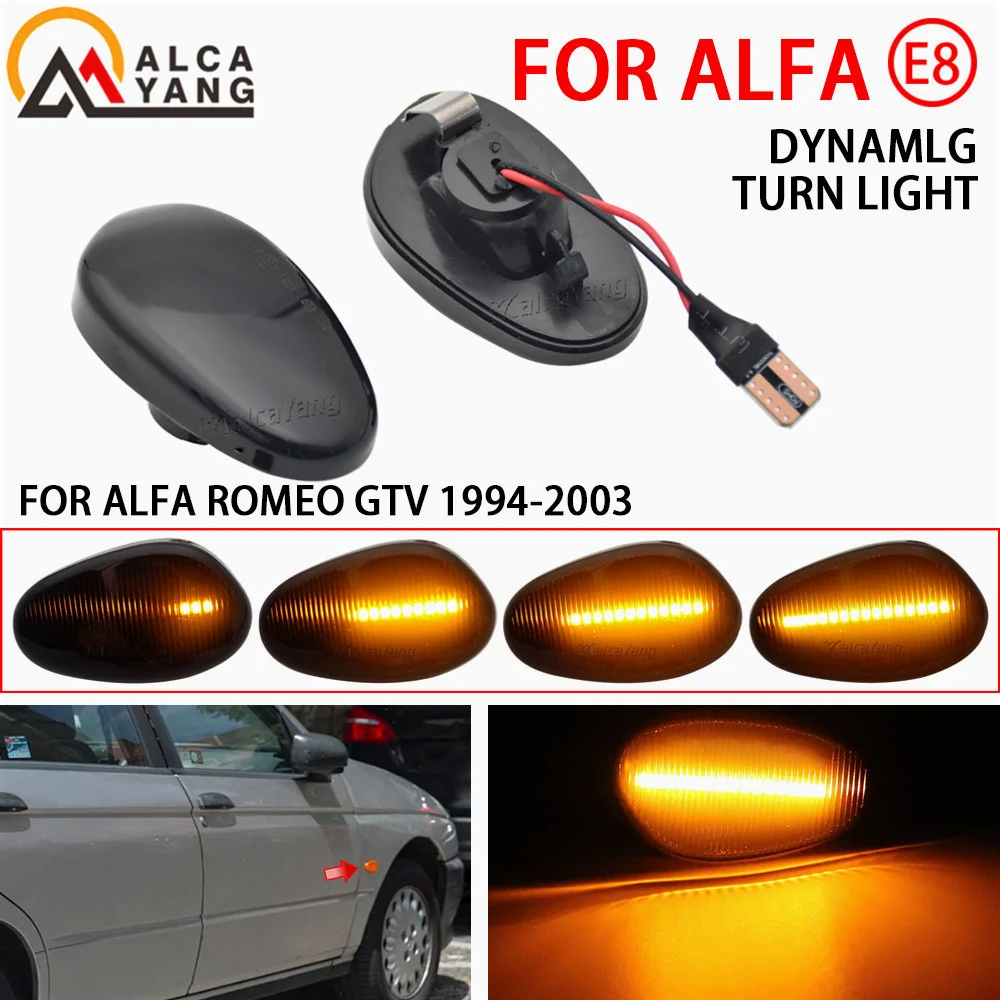 

2x Dynamic Led Side Marker Turn Signal Light Indicator Repeater Lamp FOR ALFA ROMEO 145 146 930 155 SPIDER GTV 60603161 60603162