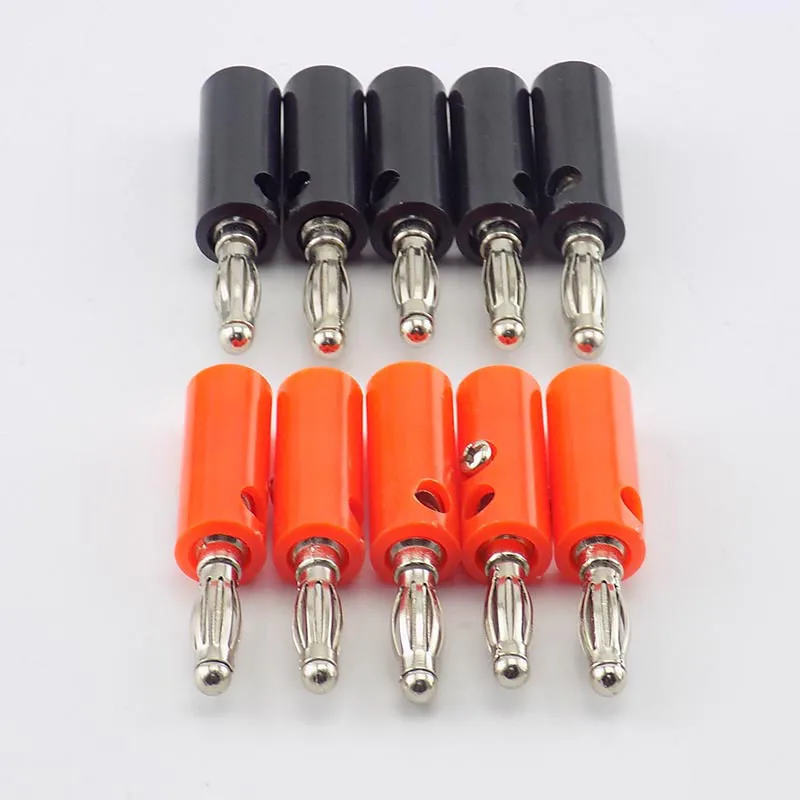 

1/10pcs 4mm Banana Plate Plugs Connectors Red and Black Solderless For Audio Speaker Video Musical DIY adapter H10