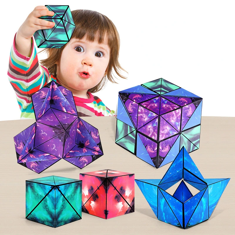 

3D сменный Магнитный магический куб для детей Головоломка Куб Антистресс игрушка для взрослых куб фиджет игрушки трансформируется в более 70...