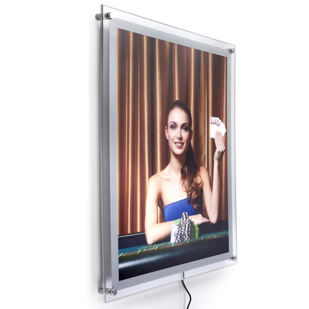 A2 Ultra-bright Wall Bevelled LED Poster Frame Displays Backlit Light Pocket for Interior Display (Pack / 5 Units)