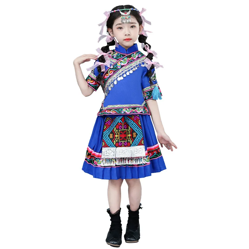 Новые этнические аксессуары для мальчиков и девочек Miao Zhuang Tujia Yi Bai Yao костюмы