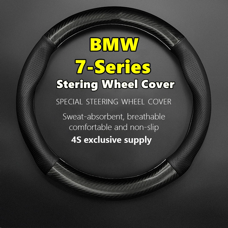 

No Smell Thin For BMW 7 Series Steering Wheel Cover Leather Carbon Fiber Fit 730Li 740Li 750Li 760Li 4.4T 2009 2010 2011 2012