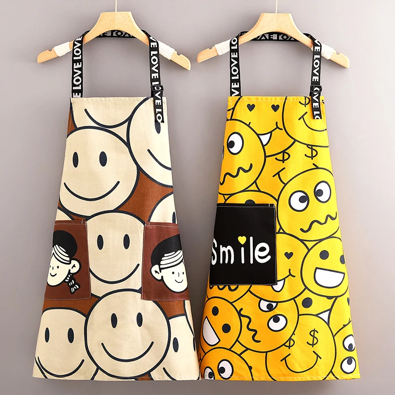 

Fashion Korean canvas apron women's home kitchen anti-fouling wear-resistant catering work clothes summer thin adult waist