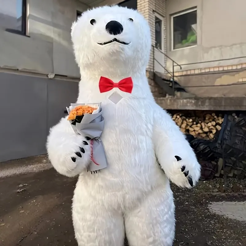Гигантский надувной костюм талисмана белого медведя для взрослых серия Гориллы