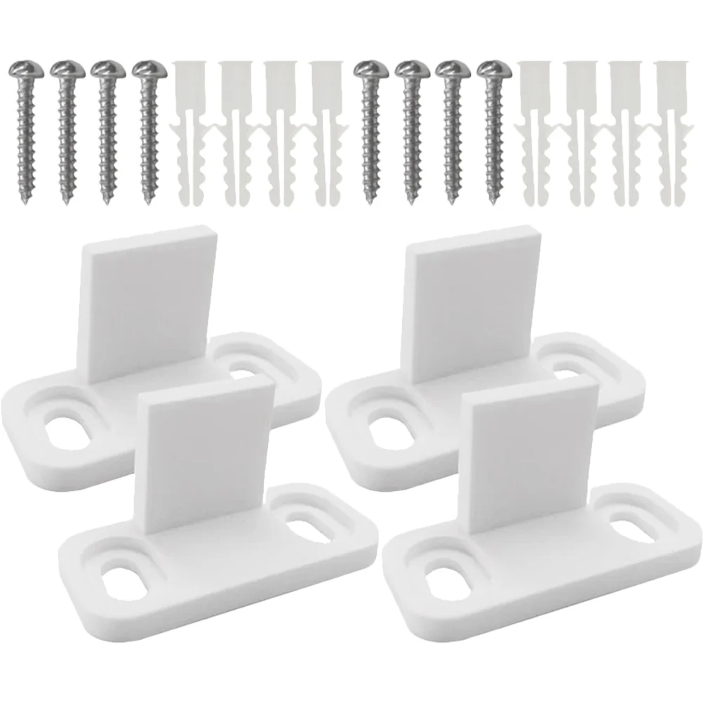 

4 Sets Barn Door Swing Stop Floor Guides Stopper Sliding White Bottom Wall-mounted Roller