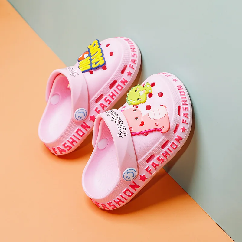 Шлепанцы с динозавром для мальчиков и девочек дышащие сандалии сада пляжа тапки