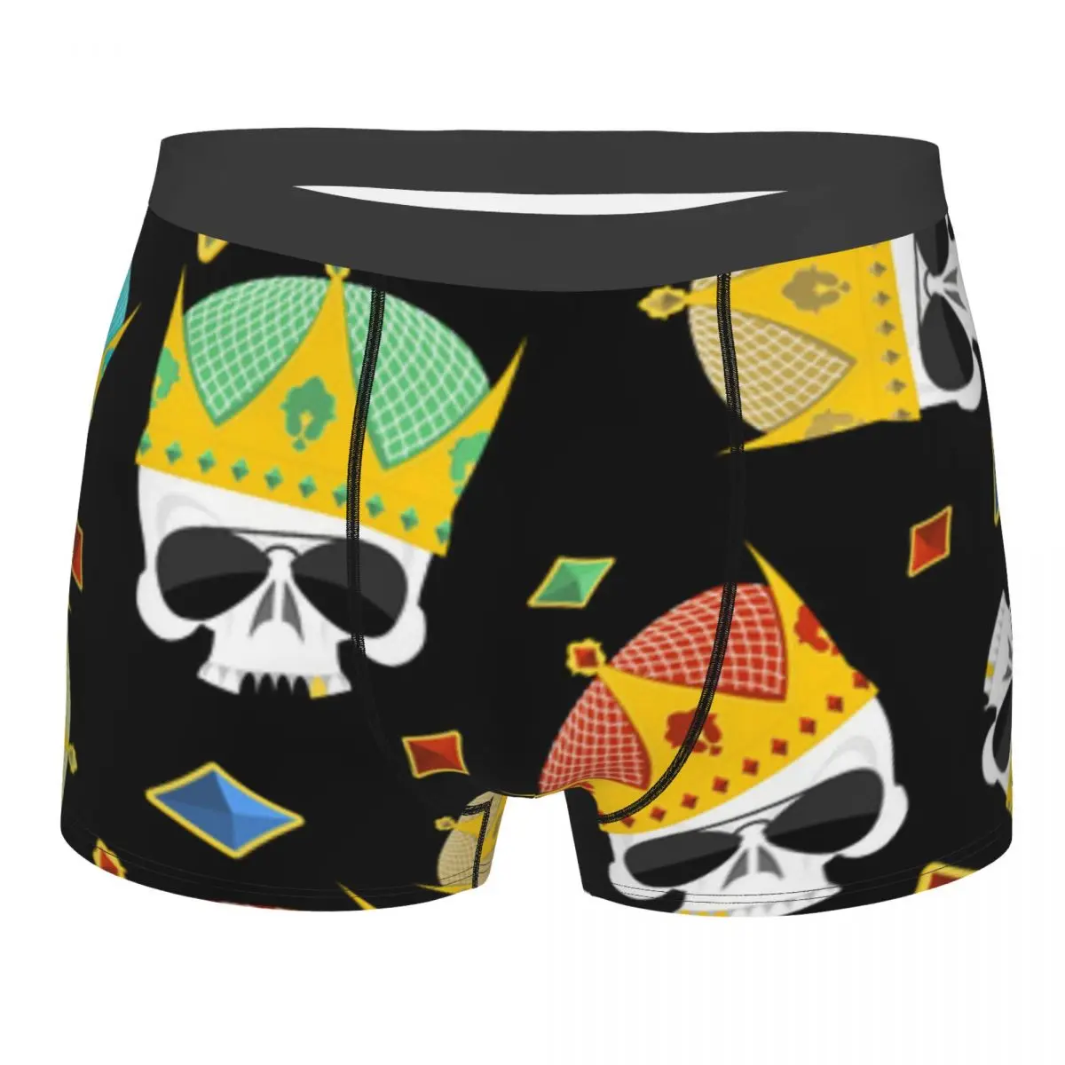 

Мужское нижнее белье, мужские трусы-боксеры с короной и черепом, сексуальные мужские трусы