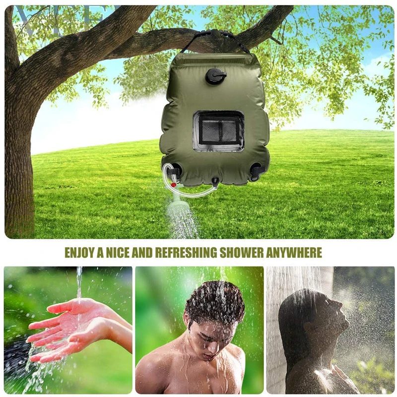 Large Capacity Water Bags Outdoor Camping Shower Bag Solar Power Heating Portable Folding Hiking Climbing Bath Equipment