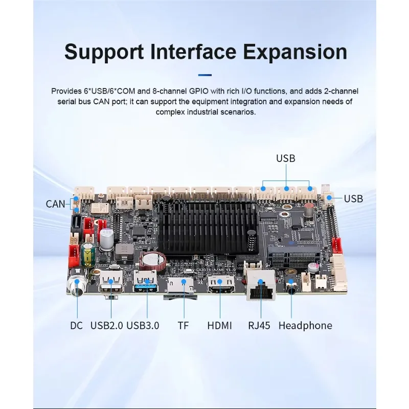 Фото Горячая Распродажа 2025 года, восьмиядерный процессор Android 14 Linux Pcb и PCba Rk3576, промышленное управление, Wi-Fi, процессор 4/5G, 2,2 ГГц, 3576 Soc, промышленный встроенный Co №5