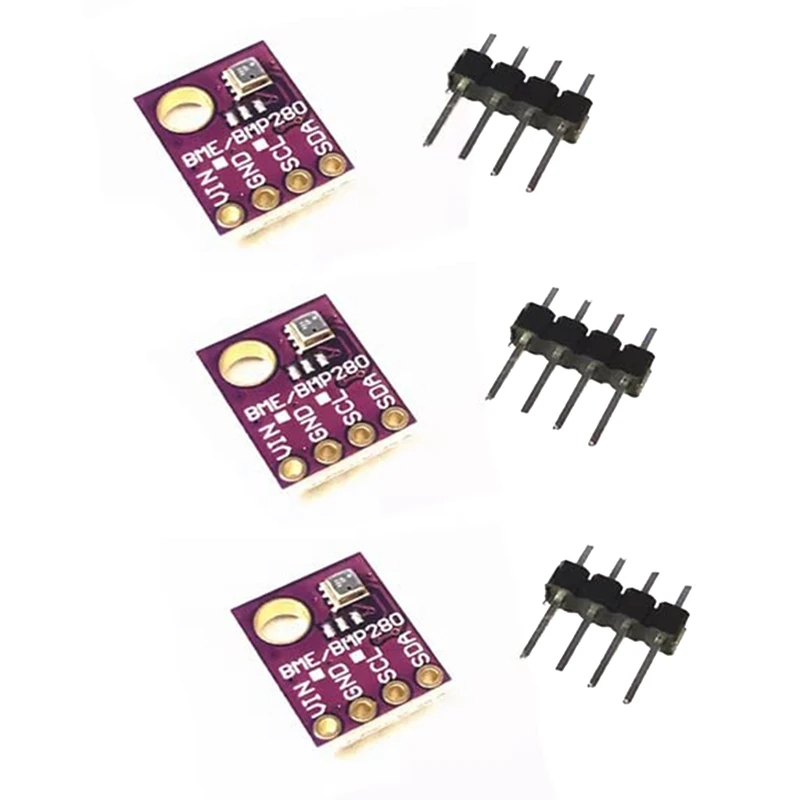 

3Pcs BME280 Atmospheric Barometric Pressure Sensor Board Air Temperature Humidity Detector IIC I2C