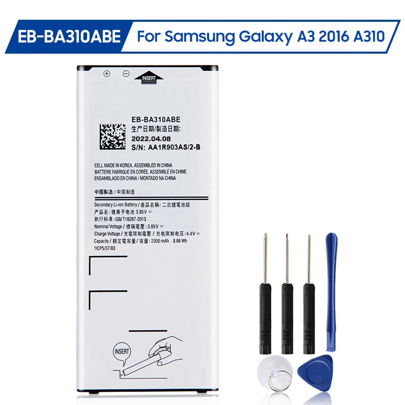 

Replacement Battery EB-BA310ABE EB-BA310ABA For Samsung GALAXY A3 2016 Edition A310 A5310A Batteries With NFC 2300mAh