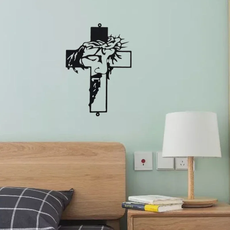 Металлический крест с силуэтом настенное искусство пасхальные декоративные