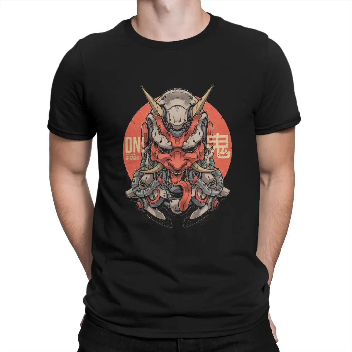 

Japan Demon Tattoo ONI MECHA Premium T Shirt Polyester Graphic Men Tees Summer Clothing Harajuku O-Neck TShirt
