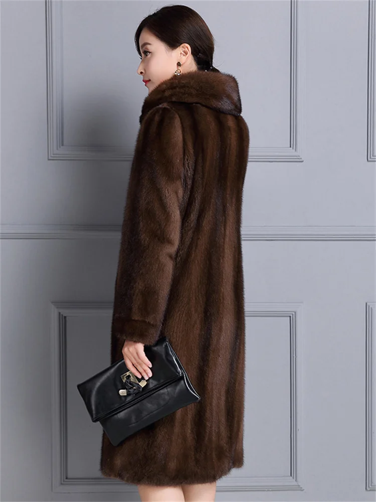 Faux Fur Coat Women High Imitation Mink Fur Jackets 2022 Autumn Winter New Fashion Casual Long Loose Thick Warmth Clothes Female