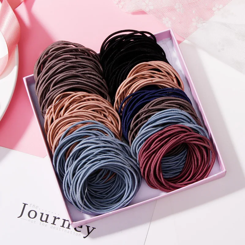 

100PCS Women Elastic Hair Band Scrunchie Ponytail Holder Headwear Rubber Bands Korean Girls Headband Hair Accessories Ornaments
