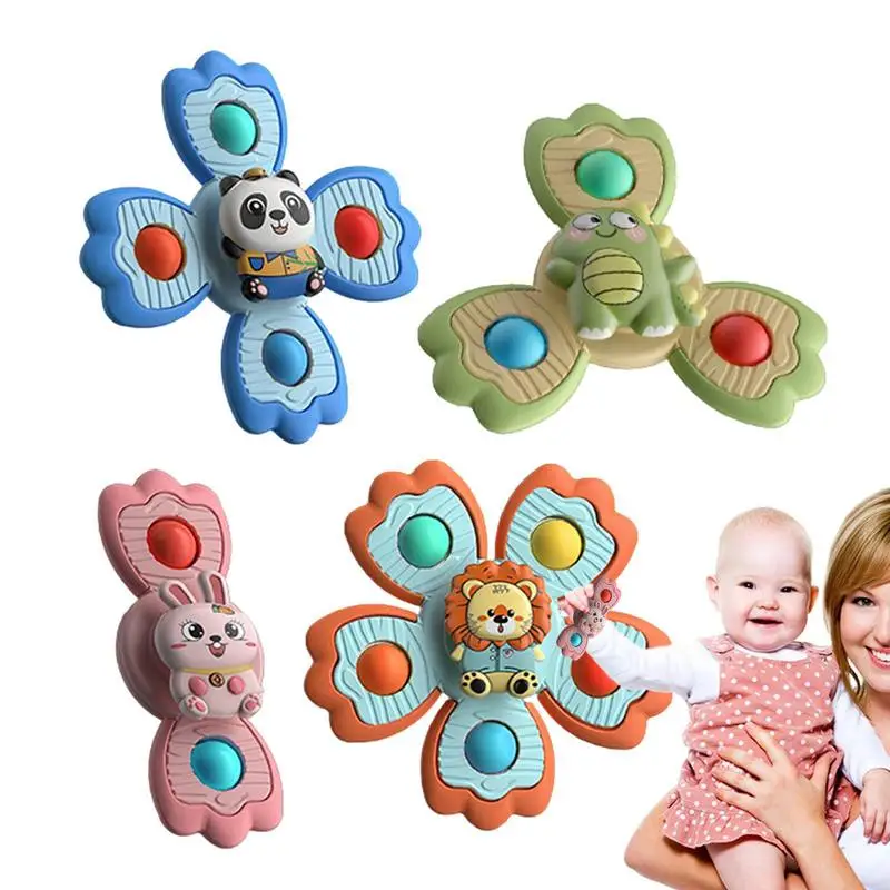

Игрушки для ванны на присоске, 4 шт., детские игрушки-Спиннер для прорезывания зубов в виде животных, Мультяшные игрушки на палец для математических способностей, милая игрушка для прорезывания зубов