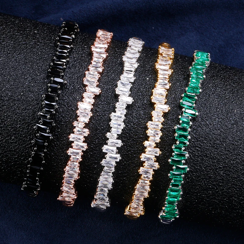 

2022 New Fashion Luxury Silver Color Tennis Women's Bracelets Bangle for Women Girls Wedding Birthday Party Jewelry Gifts