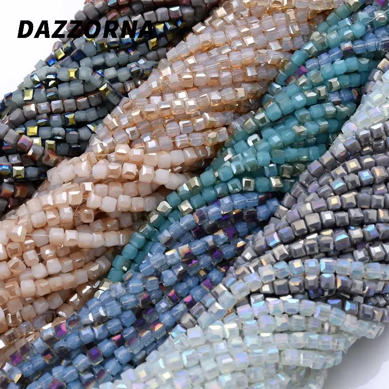 

Плоские граненые стеклянные бусины 4 мм, ослепительные хрустальные Квадратные бусины, бусины россыпью для самодельных ювелирных изделий, аксессуар
