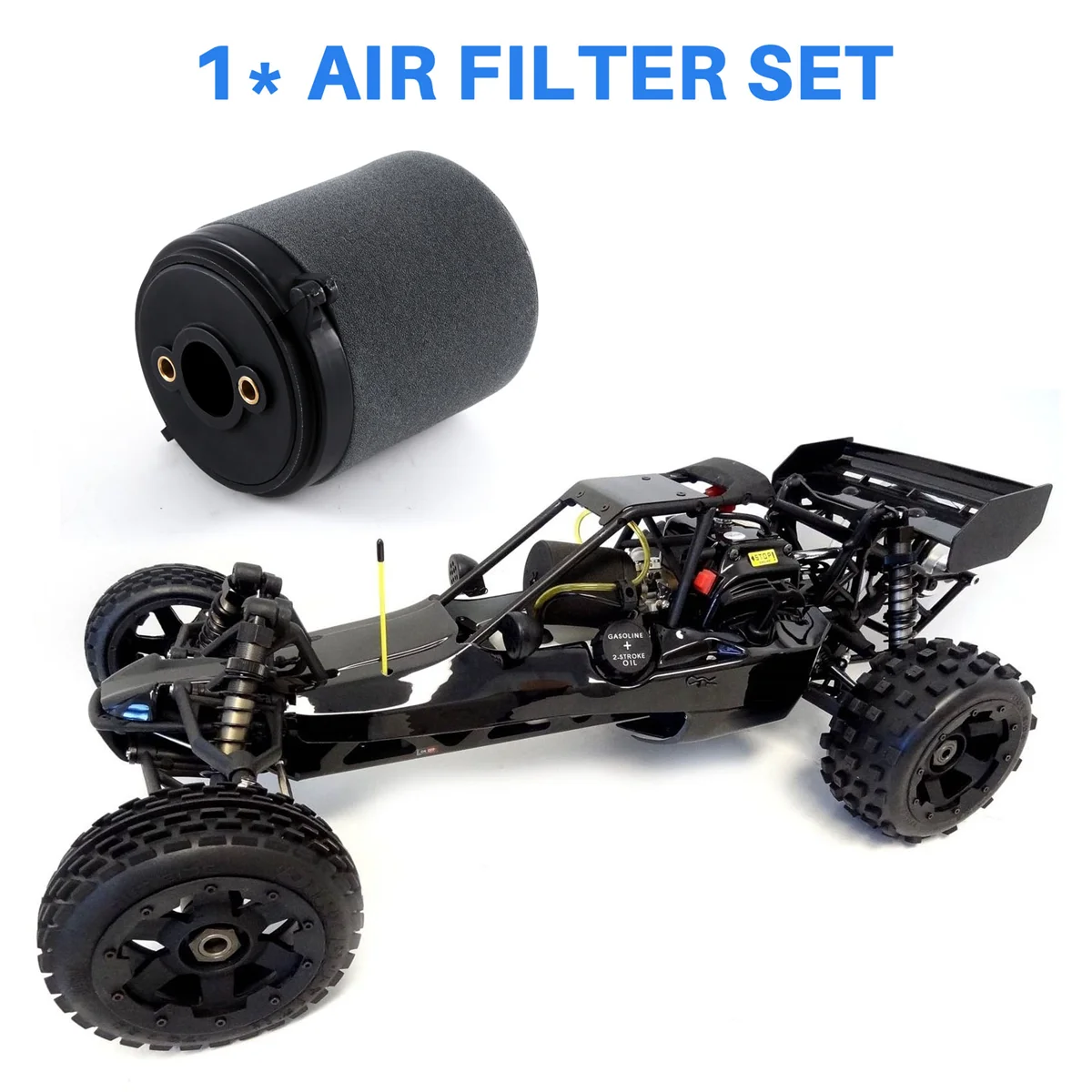 Air Filter Set Fit for 1/5 HPI KM ROVAN Baja 5B 5T 5SC 23Cc 26Cc 29Cc 30.5Cc 32Cc 36Cc Engine Rovan King Motor