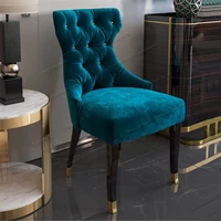 high grade american solid wood blue flannelette dining chair light luxury european technology cloth office chair hotel restauran