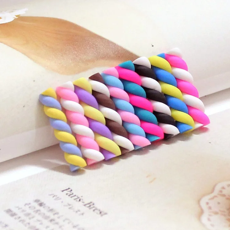 

10pcs Resin Long Cotton Candy Kawaii Diy Figures Crafts Scrapbooking Accessories Flatback Charm Fake Food Materials Miniatures