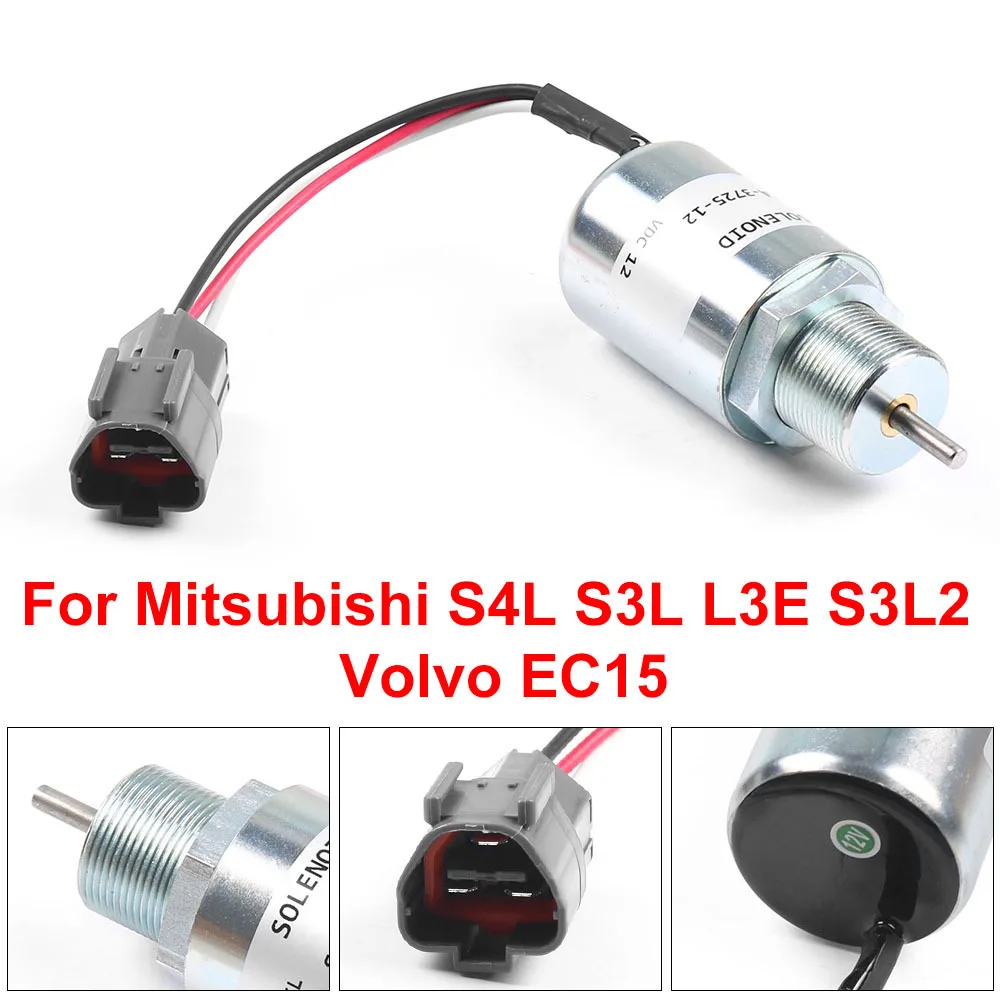 

SA-3725-12 Fuel Shut Off Solenoid For Mitsubishi S4L S3L L3E S3L2 For Volvo EC15 SA3715-12