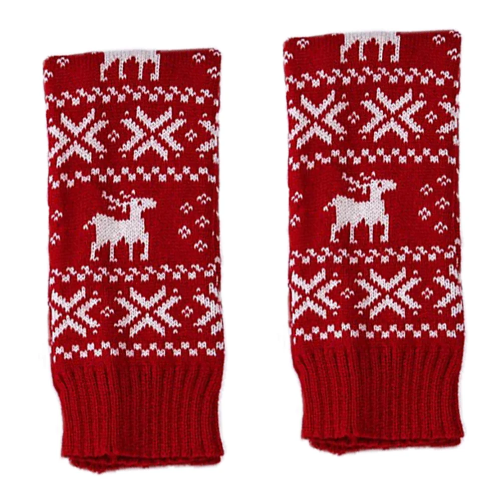 

Leg Socks Cuff Christmas Warmer Knee Winter Warm Boot Fuzzywarmers Over Ladies Stockings Knit Reindeer Girlsnowflake Stocking