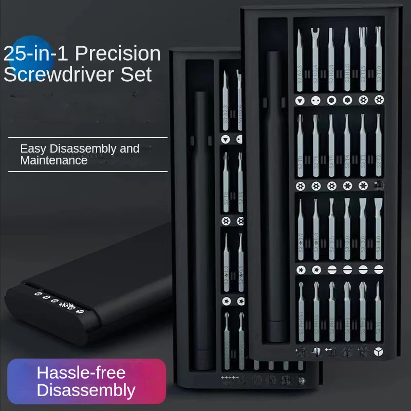 

25 In 1 Precision Screwdriver Kit 24 Magnetic Bits DIY Dismountable Screw Driver Set Mini Tool Case for PC Phone Repair
