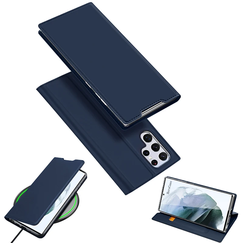 Тонкий чехол-бумажник с откидной крышкой для телефона Samsung Galaxy S22 S23 Ultra S8 S9 S10 Plus S7 Edge S20 S21 FE Note10 20, кожаный чехол