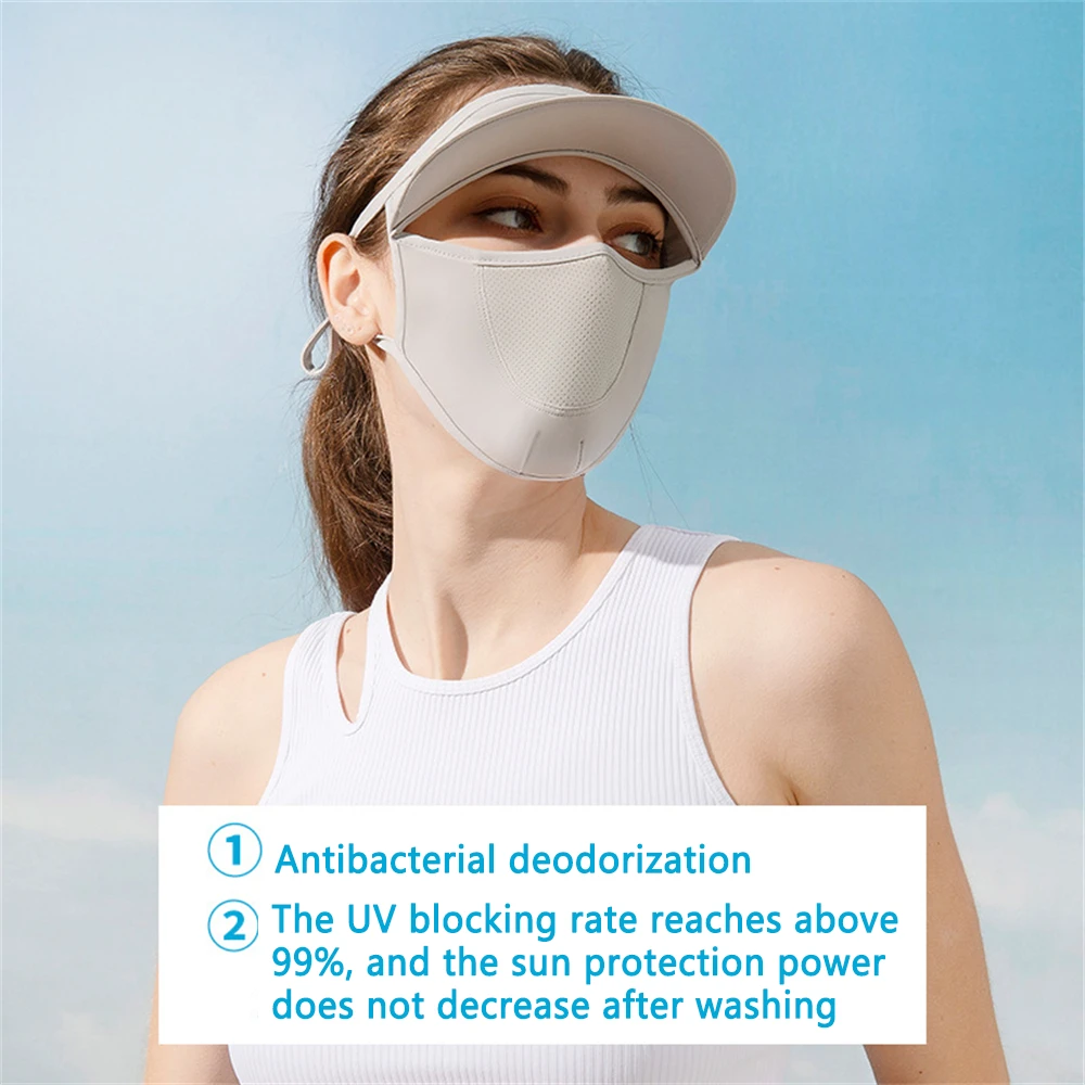 

2023 New Summer Outdoor Cycling Camping Travel Sun Protection Mask Female Full Face Sun Protection Mask with brim