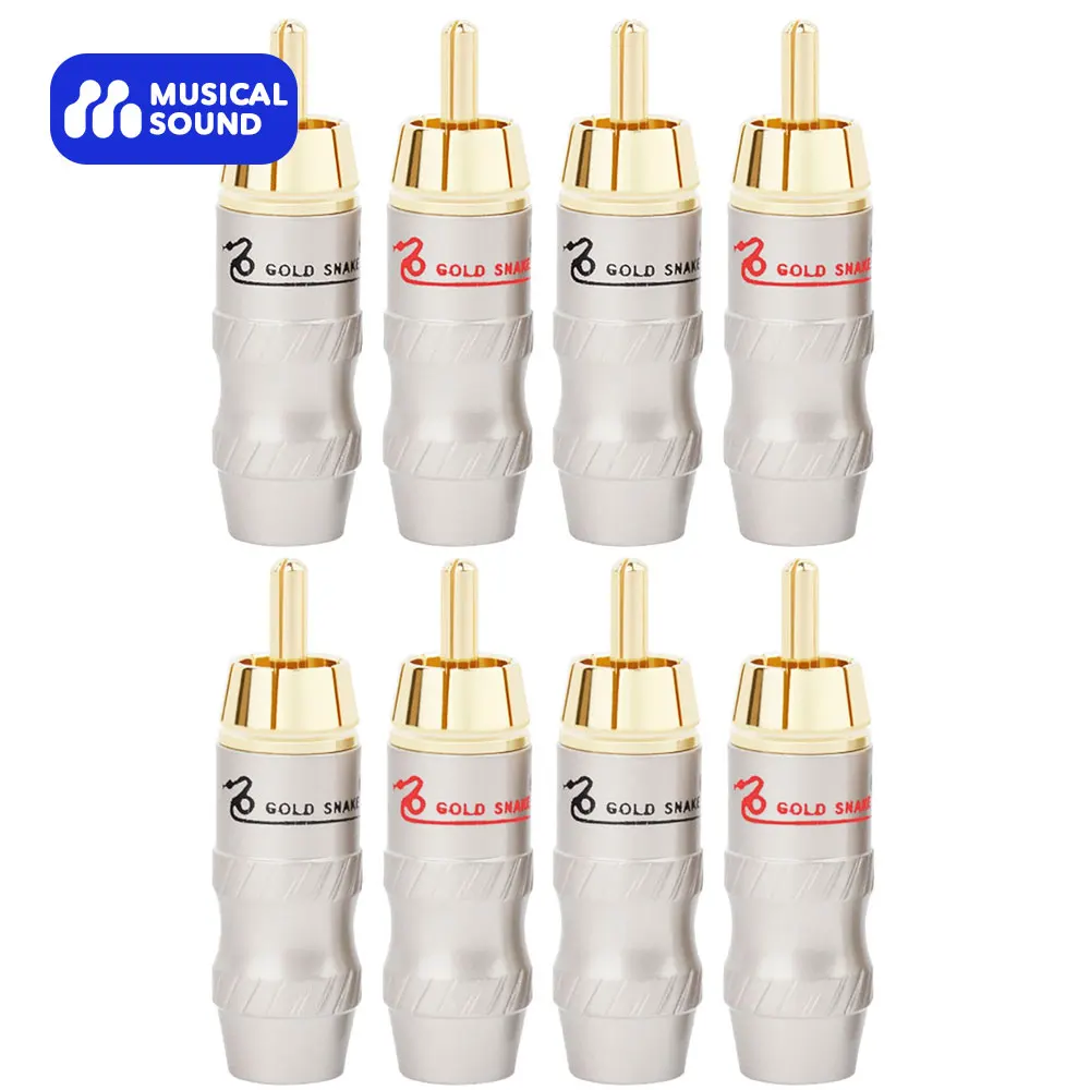 

Musical Sound 8Pcs/Lot RCA Plug Jack Connector Speaker Audio Output/Input Adapter Plug RCA Connector Jack for Coaxial Cable