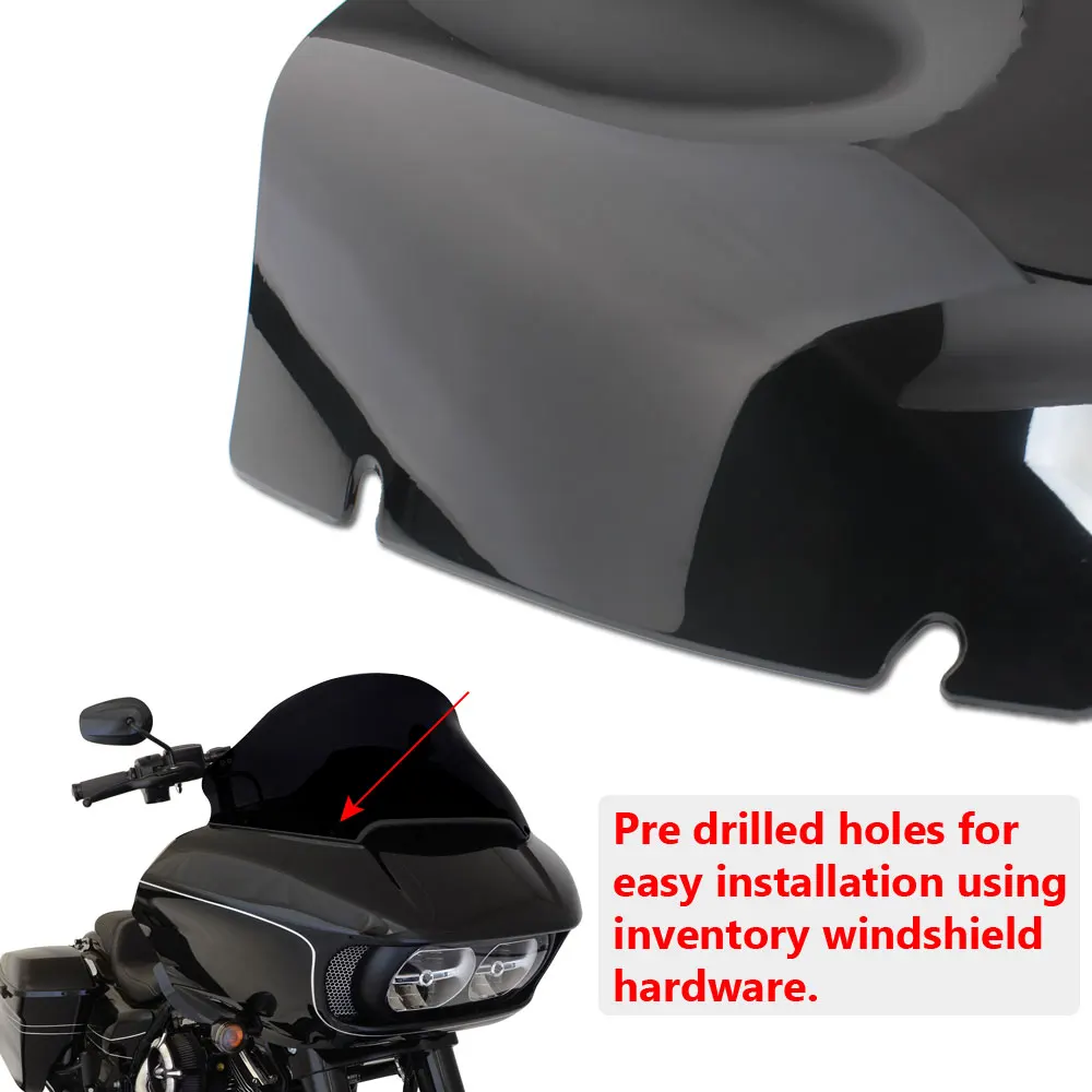 Фото Совершенно новые ветровые стекла 13,5 дюймов, подходящие для Rley-Davidson Road Glide Cvo/Se Limited Special St Ultra 1998–2023, черные ветрозащитные дефлекторы. №3