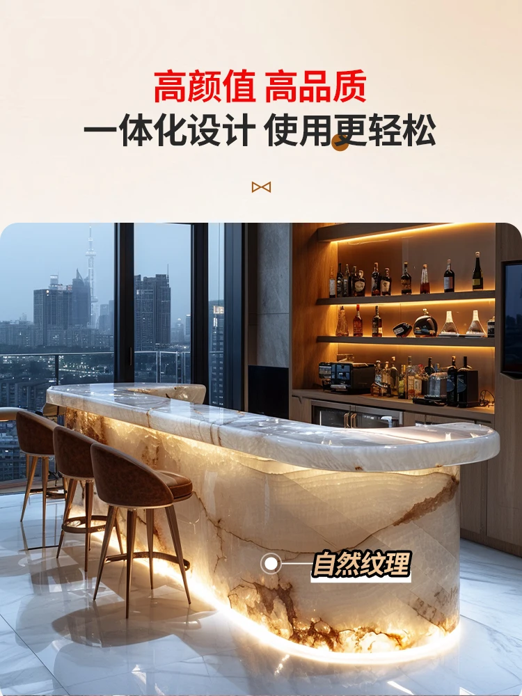 Светящийся нефритовый островный стол интегрированный на заказ для кухни дома