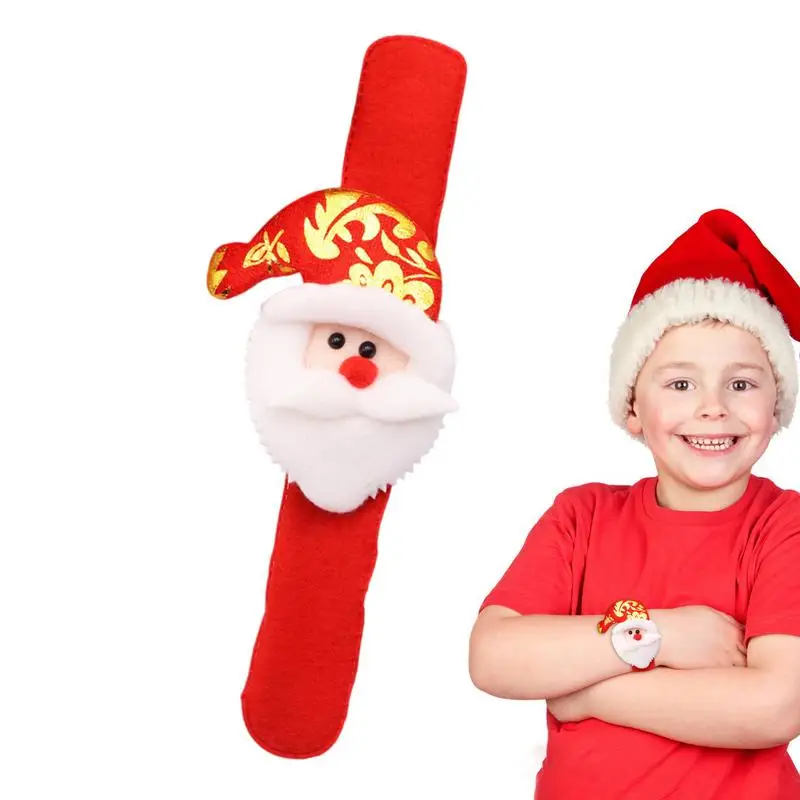 

Slap Bracelets For Kids Glowing Christmas Pat Circle Santa Claus Snowman Elk Style Slap Wristbands With Santa Claus Snowman