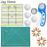 28pcs rotary cutter set 45mm rotary cutter with self healing cutting mat patchwork ruler sewing clips for fabric sewing crafting